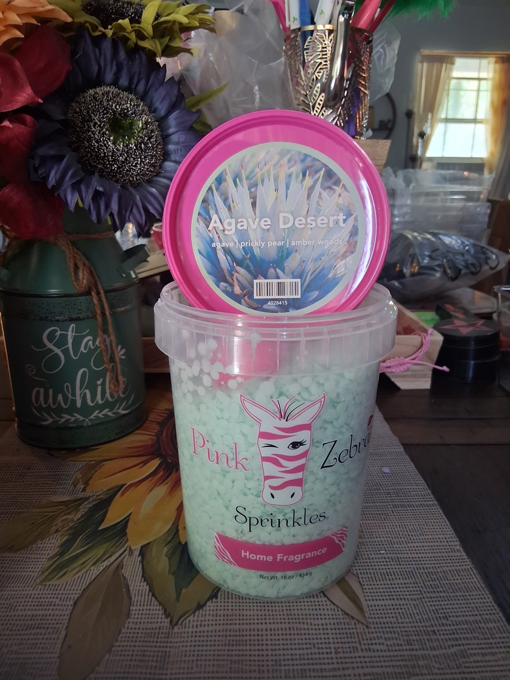Pink Zebra Agave Desert Sprinkles - Pink Lid & Mint Green Granules